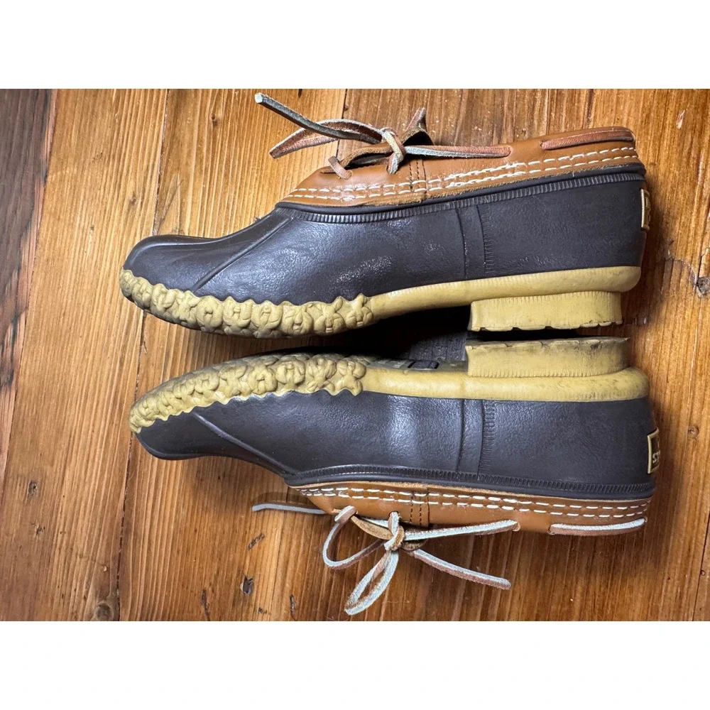 L.L.Bean‎ Bean Boots Rubber Mocs Duck Shoes Brown Leather Men's 7/Women's 8- 8.5